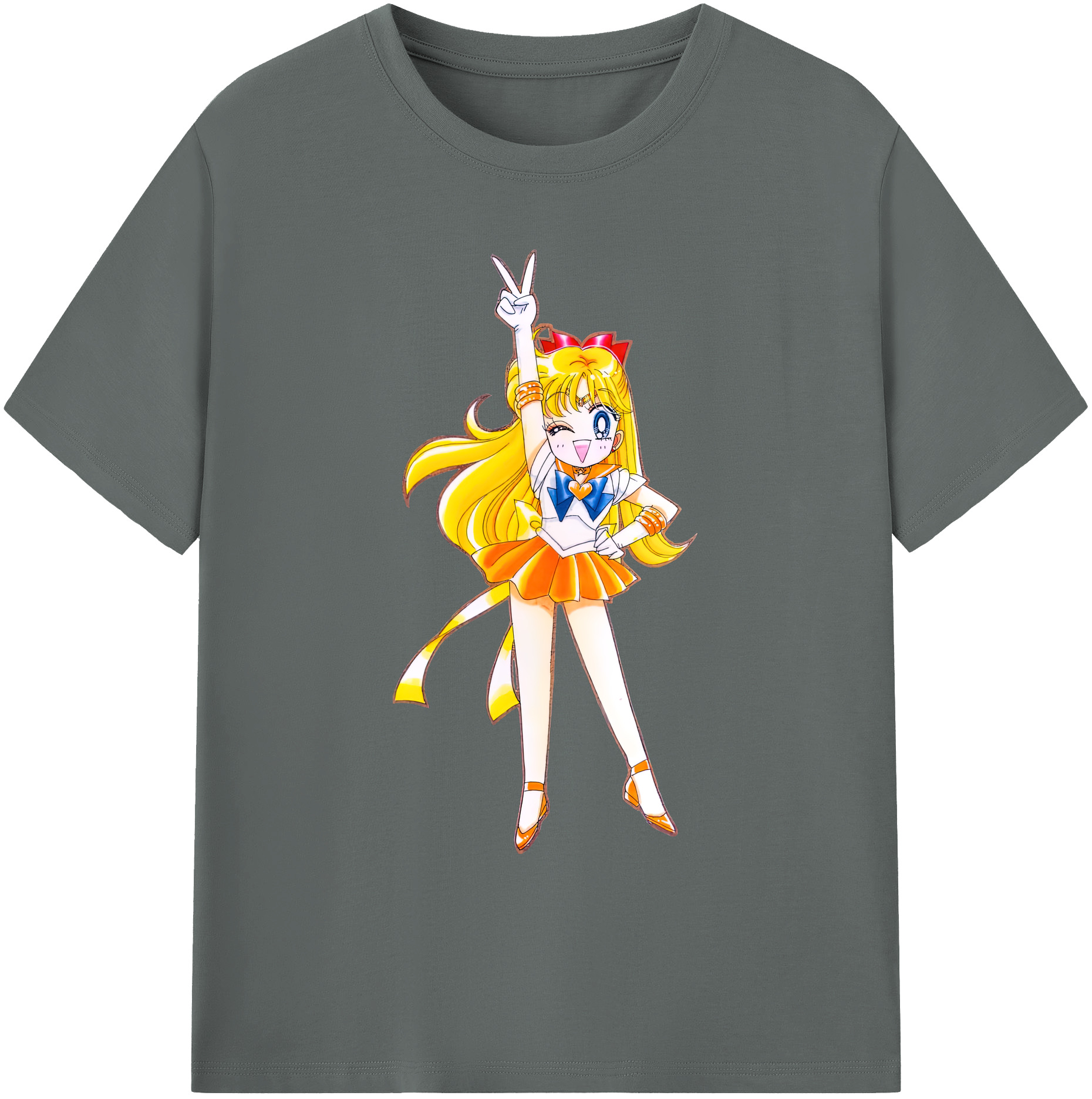 （画像用） 美少女戦士セーラームーン 愛野 美奈子 あいの みなこ Sailor Moon Aino Minako 綿100％ メンズ半袖Tシャツ｜肌触りやわらか＆通気性